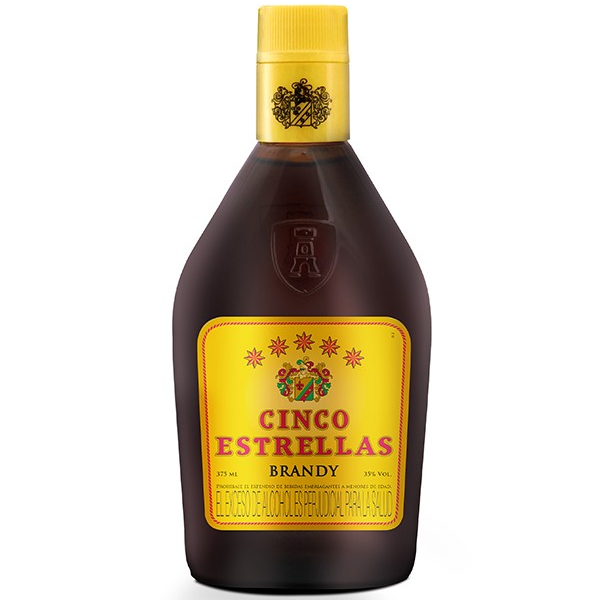 Brandy cinco estrellas  x 375 ml